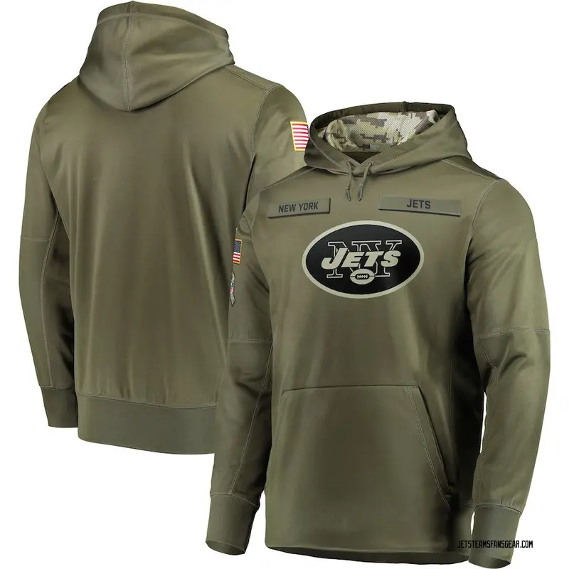 Men's New York Jets Olive 2018 Salute to Service Sideline Therma ...