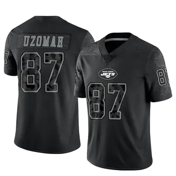 Nike C.J. Uzomah New York Jets Men's Legend Stealth Black Color Rush Jersey