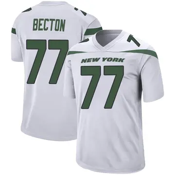 New York Jets Nike Game Road Jersey - White - Mekhi Becton - Mens